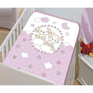 Imagem de Cobertor Bebê Le Petit Cachorrinhos Rosa/CD Colibri