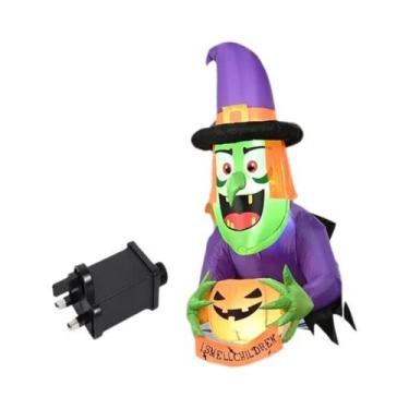 Imagem de Decoração Inflável De Bruxa Para Halloween 4.5FT Com Luzes LED, Adereç