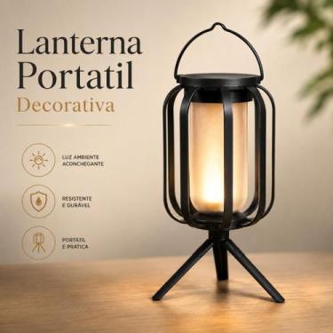 Imagem de Lanterna Solar LED Efeito Chama USB Recarregável para Jardim e Camping