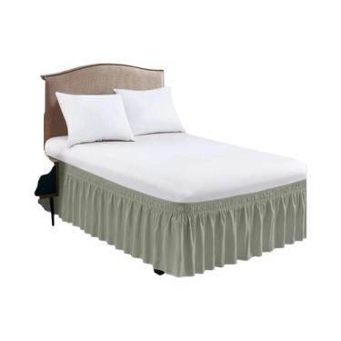 Imagem de Saia De Cama Com Babado Envolvente Para Camas King, Queen E Twin, Fáci