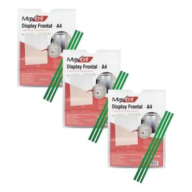 Imagem de Kit 3 Display MAXCRIL Acrílico Expositor A4 Parede- 10090013