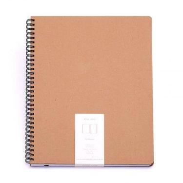 Imagem de Caderno espiral capa dura pautado Grande 96 folhas wire-o Kraft - Cice