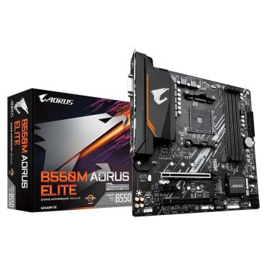 Imagem de Placa Mãe Gigabyte B550M Aorus Elite mATX amd AM4 DDR4 PCIe 4.0 x16 Slot, Dual PCIe 4.0/3.0