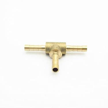 Imagem de Adaptador de conector de encaixe de tubo farpado de latão de 3 vias para encaixe de tubo farpado de 5 mm para água de gás combustível, H