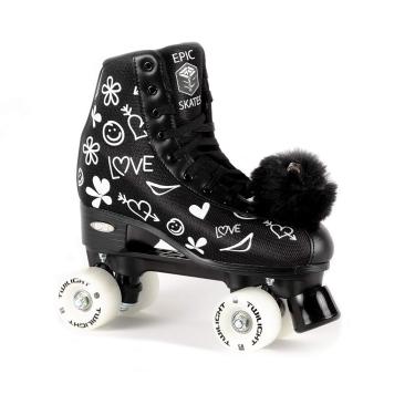 Imagem de Epic Skates Luv Quad Roller Skates, Preto/Branco, Feminino 9
