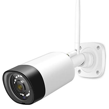 Imagem de Câmera de segurança externa, 1080p à prova d'água Wi-Fi à prova d'água Câmera de vigilância de segurança doméstica com vídeo bidirecional, visão noturna, detecção de movimento e visão remota