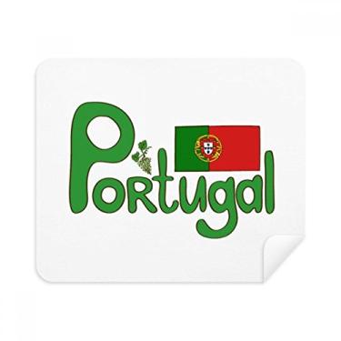 Imagem de 2 peças de tecido de camurça com estampa verde da bandeira nacional de Portugal