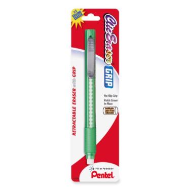Imagem de Borracha retrátil Pentel Clic Eraser Grip com aderência, barris sortidos, 1 pacote (ZE21TBP)