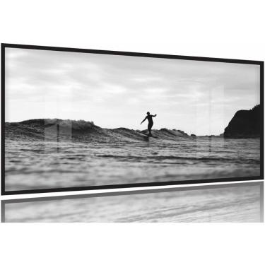 Imagem de Quadro Decorativo Surf Preto e Branco 130x60 Moldura Preta 2x2