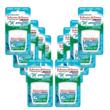 Imagem de Kit 10 Fio Dental Reach Expansion Plus Menta Johnson`s 50m