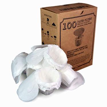 Imagem de canFly Compatível com filtros reutilizáveis de copo único K-CUP Ekobrew, filtro de papel descartável EZ-Cup com tampa (100 unidades)