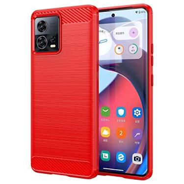 Imagem de YUNCHAO Caixa de telefone Para Motorola Edge 30 Fusion/Moto S30 Pro escova textura escovada Fibra de carbono TPU Caixa de telefone capa para celular
