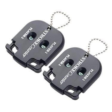 Imagem de Seacloud 2 peças 5,5 x 5 cm putt placar contador de pontuação de dois dígitos, cor preta, mini prática golfe