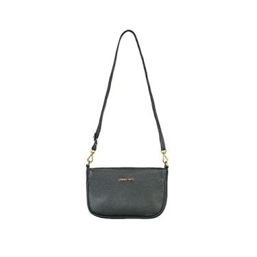 Imagem de Bolsa tiracolo pequena de couro liso Iria - Verde