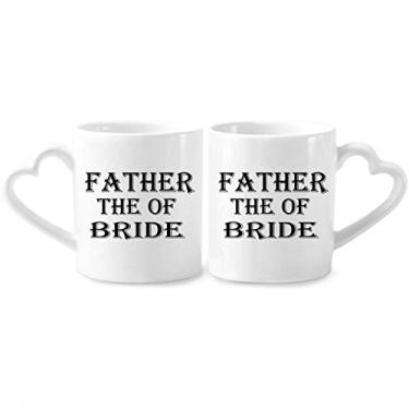 Imagem de Conjunto de canecas de porcelana para casais, com citação do festival dos pais, noiva, coração