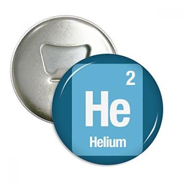 Imagem de He Helium Chemical Element Science Abridor de garrafas ímã de geladeira emblema multifuncional