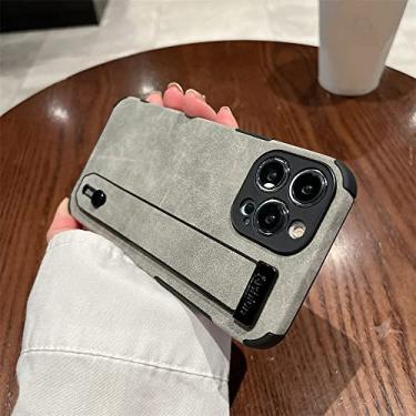 Imagem de Capa de pulseira de couro de luxo para iPhone 14 13 12 11 Mini Pro XS Max XR X 8 7 Plus Bumper Capa Original Capa, cinza, para iPhone 12 Pro
