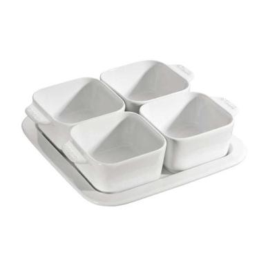 Imagem de Conjunto Para Aperitivos Cerâmica 5 Peças Branco Staub