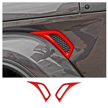 Imagem de Acabamento para saída de ar condicionado para Jeep JL Wrangler 2018 e ilimitadoVoodonala vermelho VoodonalaIA5