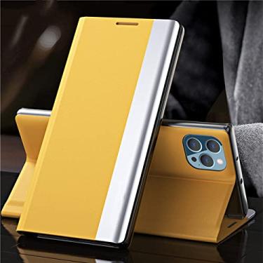 Imagem de Capa Flip Para Samsung Galaxy A51 A71 A52 A72 A42 A32 A22 A11 A50 A10 A21 Carteira de Luxo Suporte para Livro Capa de Livro Bolsa Magnética, amarelo, Para A91 M80S