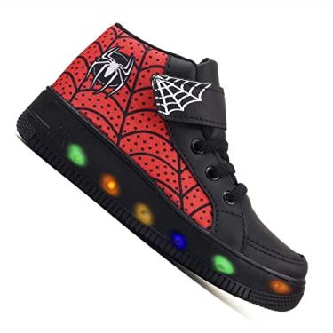 Imagem de Tenis Infantil De Led Meninos Aranha Botinha LIGHT Cor:Preto;Tamanho:33