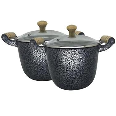 Imagem de Jogo 2 Caldeirão Aluminio Batido com Tampa de Vidro