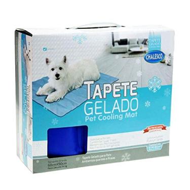 Imagem de Tapete Gelado Tamanho G,60cmx90cm Chalesco para Cães Azul