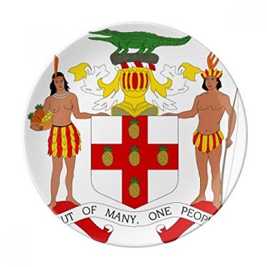 Imagem de Jamaica North America Placa com emblema nacional de porcelana Salver Prato de jantar