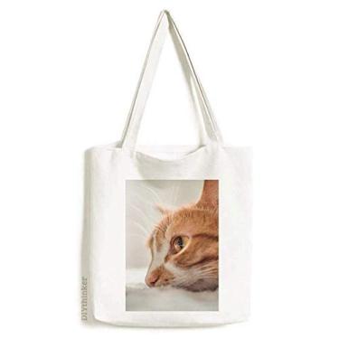 Imagem de Animal Pure Cat Photograph Picture Tote Canvas Bag Shopping Satchel Casual Bolsa