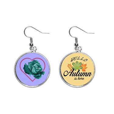 Imagem de Brinco de folha de outono com pingente de orelha de dia dos namorados verde puro da August