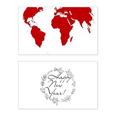 Imagem de Mapa-múndi vermelho coração dia dos namorados ano novo festival cartão felicitações Bless mensagem presente