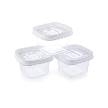 Imagem de Conjunto de Potes Quadrados com 3 Unidades, Plasútil, Branco