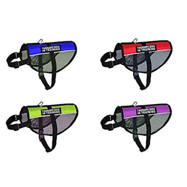 Imagem de Colete de malha Therapy Dog Cool Comfort Nylon Compra vem com 2 adesivos removíveis refletivos para cães terapêuticos em treinamento. Meça seu cão antes de fazer o pedido