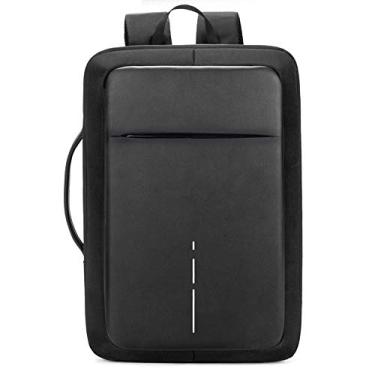 Imagem de C/H Mochila para laptop antirroubo, mochila para computador de negócios com porta de carregamento USB para homens e mulheres, mochila de viagem para faculdade, mochila escolar resistente à água, adequada para laptop de 17,3 polegadas, preta