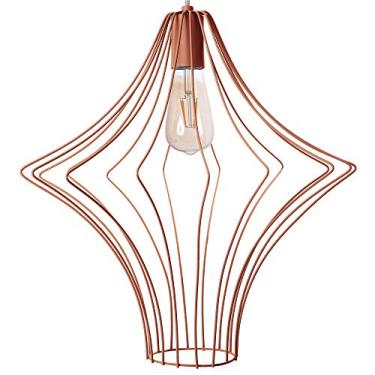 Imagem de Pendente Retangular Ref 6166 Gold Rose Soquete E27 1 Lampada (45 X 45 X 42 cm) Bivolt Fabricado em Metal Pantoja&Carmona