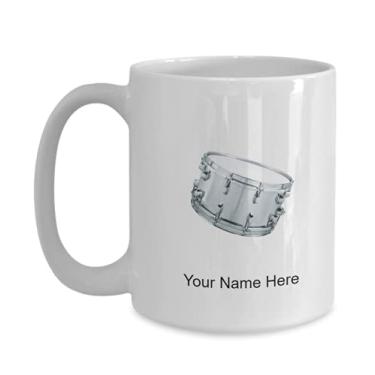 Imagem de Caneca de tambor de prata personalizada - Caneca de café para amantes de tambor de prata ideias crianças meninos meninas Amor - Caneca de café 445 ml