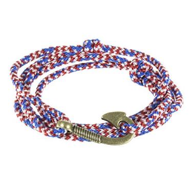 Imagem de West Coast Paracord — Pulseiras masculinas ajustáveis com âncora náutica e anzol – Disponível em uma variedade de acabamentos e cores – Feito de corda de nylon