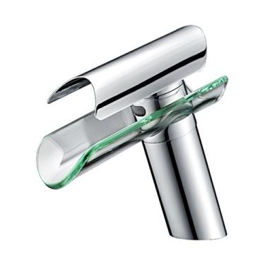 Imagem de Torneira De Vidro Torneira Da Pia Do Banheiro Torneira Cachoeira Bico; Esquichar Afundar