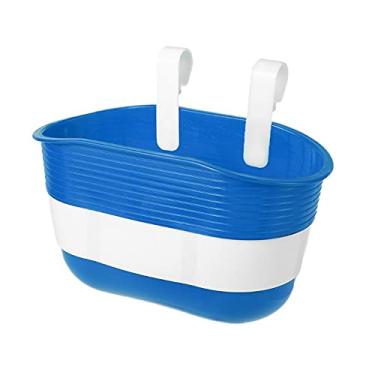 Imagem de Carrinho Cesta 1 Pç Cesta de Bicicleta Crianças Bicicleta Plástico Pendurado Dianteiro Guiador Portador Alforje Mutilcor Forte (Azul)