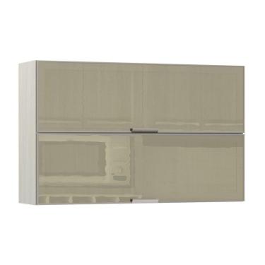 Imagem de Armario Basculante Duplo Luciane 120cm 2 Portas com Vidro Reflecta Bronze Luci