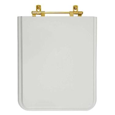 Imagem de Tampa de Vaso Square Cinza Platina para bacia Incepa Com Ferragem Dourada