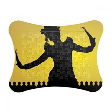 Imagem de Moldura de quebra-cabeça de dançarino da Tailândia para decoração de fotos, enfeite de jogo de quebra-cabeça