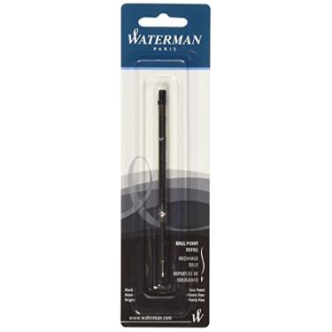 Imagem de Refil esferográfica Waterman para canetas esferográficas, ponta fina, tinta preta (734254), Preto, Fine
