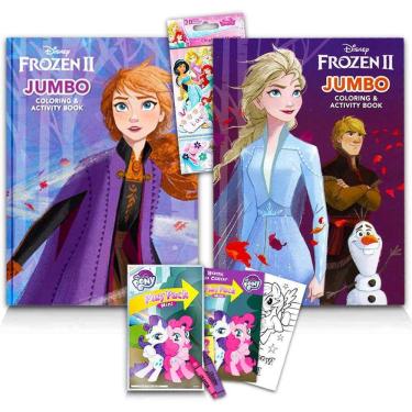 Imagem de Disney Frozen 2 Conjunto de livros de colorir com mais de 100 adesivos (Pacote inclui 2 livros de colorir congelados)