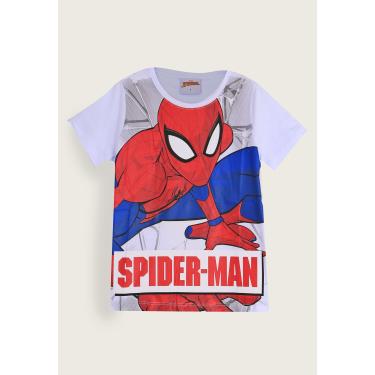 Imagem de Infantil - Camiseta Fakini Homem Aranha Branca Fakini 102303547 menino