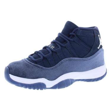 Imagem de T nis feminino Jordan 11 Retro Midnight Navy Midnight Navy/MTLC Prata (AR0715 441), Cinza m dio/preto-branco, 6