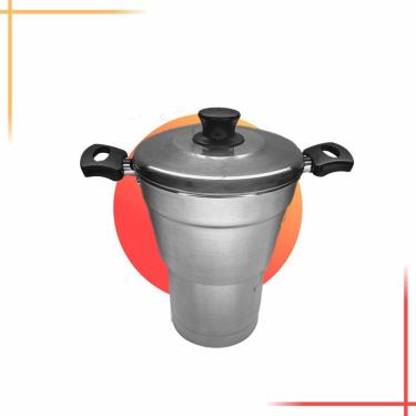 Imagem de Panela Para Fazer Cuscuz Cuscuzeira De Alumínio 3,4 Litros Cuscuz Tamanho Família Cuscuzeiro Nordestino