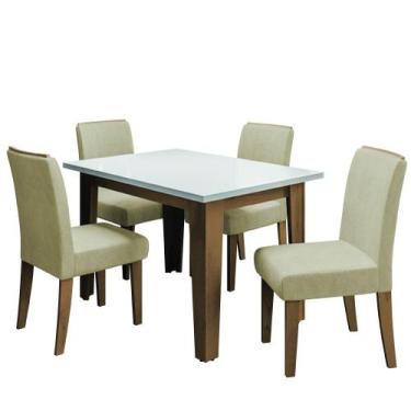 Imagem de Conjunto De Mesa Sala De Jantar Miami Com 4 Cadeiras Nova York 1,20M C