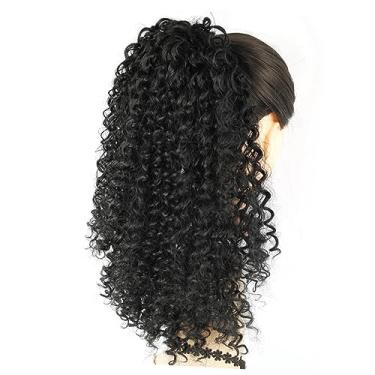 Imagem de Mipcase 1 Unidade peruca de cabelo longo e encaracolado laço de cabelo cacheado peruca de cabelo humano encaracolado peruca de rabo de cavalo peruca de extensão de cabelo cachos mulheres
