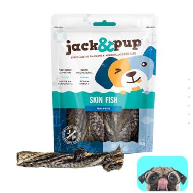 Imagem de Petisco Skin Fish 50g Escama de Peixe Petisco Para Cachorro Cães 100% Natural Saboroso Crocante Rico em Ômega 3 Jack e Pup